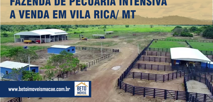 Fazenda c/ pecuária intensiva 570 alqueires em Vila Rica – MT
