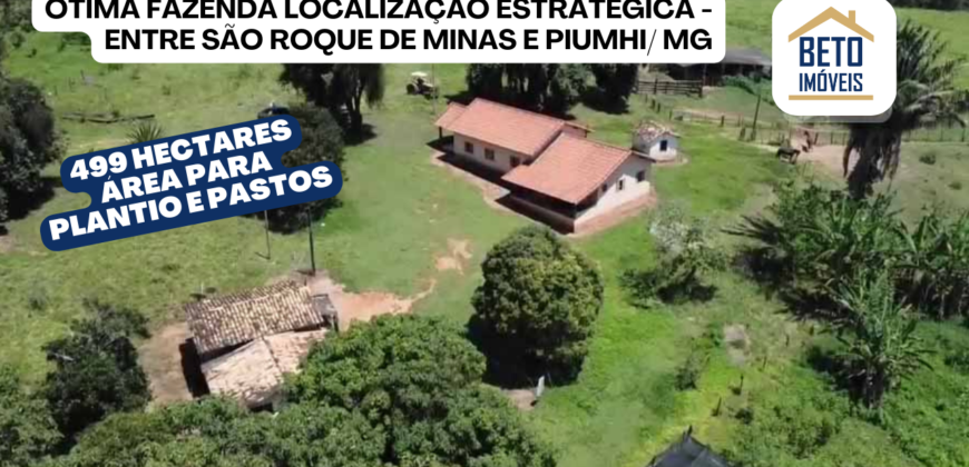 Ótima Fazenda à Venda 499 hectares Área para Plantio e Pastos | Piumhi/ MG